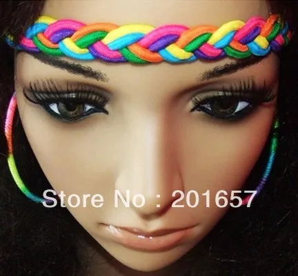 

Wholesale and Retail fashion freeshipping colorful braid elastic hair accessory assorted colors 12pc/lot