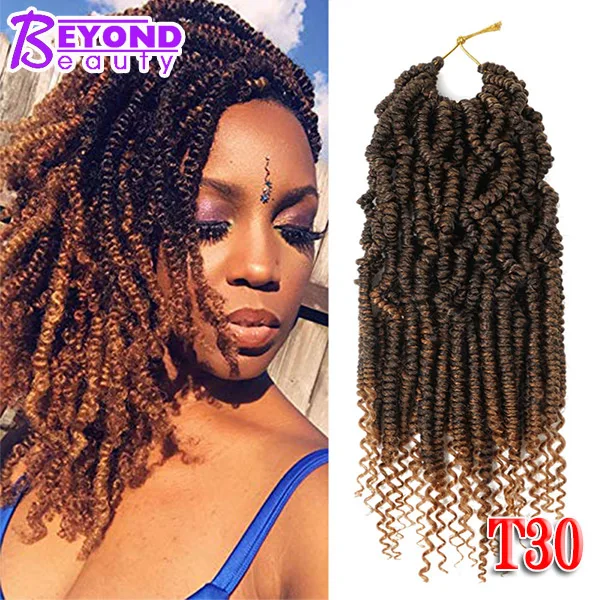 Light Brown Ombre Passion Twist Braiding Hair Synthetic 12inch