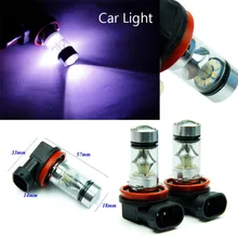 Автомобильный светильник H11 100 Вт Автомобильный светодиодный противотуманный светильник s 12 в 24 в 6000 К лампа DRL дальнего света Прямая поставка 19M16