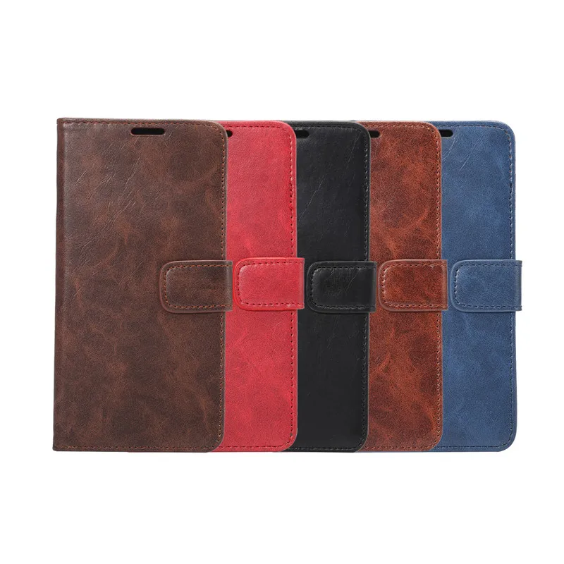 Crazy Horse Leather Wallet Phone Case