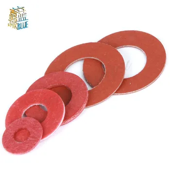

200Pcs M3.5 M4 M5 M6 M8 Steel Flat Pad Insulation Washers Red Paper Meson Gasket Spacer Insulating Spacers