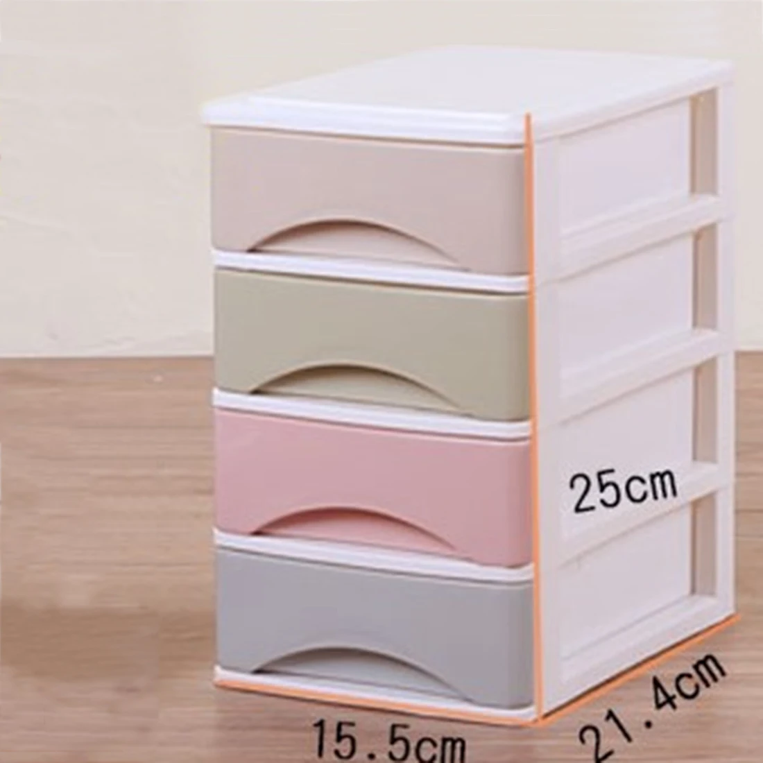 Macaron Color Four Layers Draw-out Desk Storage Box Container for Home Office Drawer Organizer- Color Random