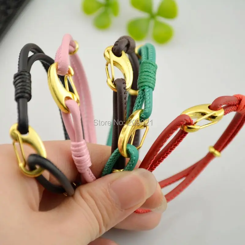 

Wholesale ~ 21CM Mixed Color Sheepskin Leather Cords Charm bracelet Jewelry Finding 10pcs