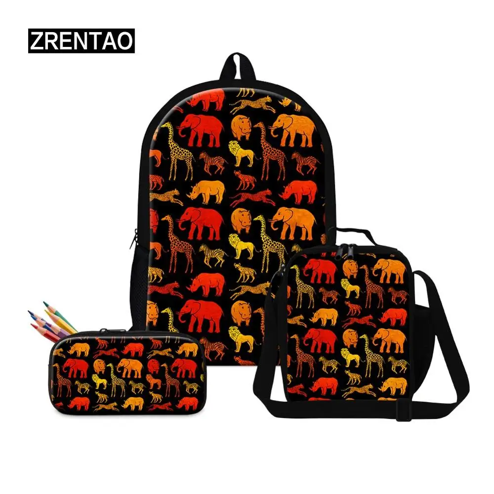 

3 Pieces School Backpacks Set Cute Cartoon Animals Owl/Rabbit/Dragonfly Children School Bag Sets Bookbag Large Capacity Mochila