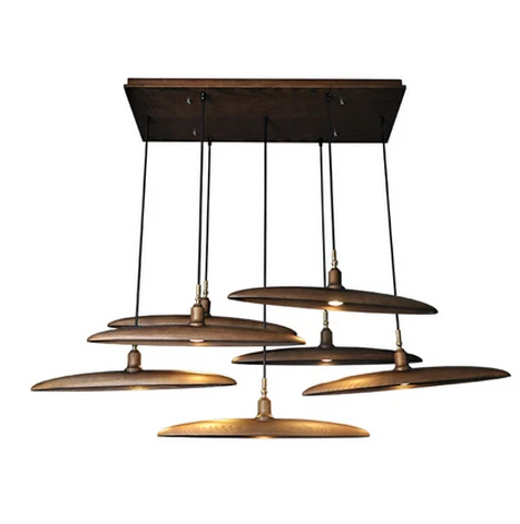 7light dark wood ГУ 10 светодиодный современный деревянный Железный Люстра. люстры Lamparas де Techo подвесной светильник лампе для фойе и столовой - Цвет абажура: 7light dark wood