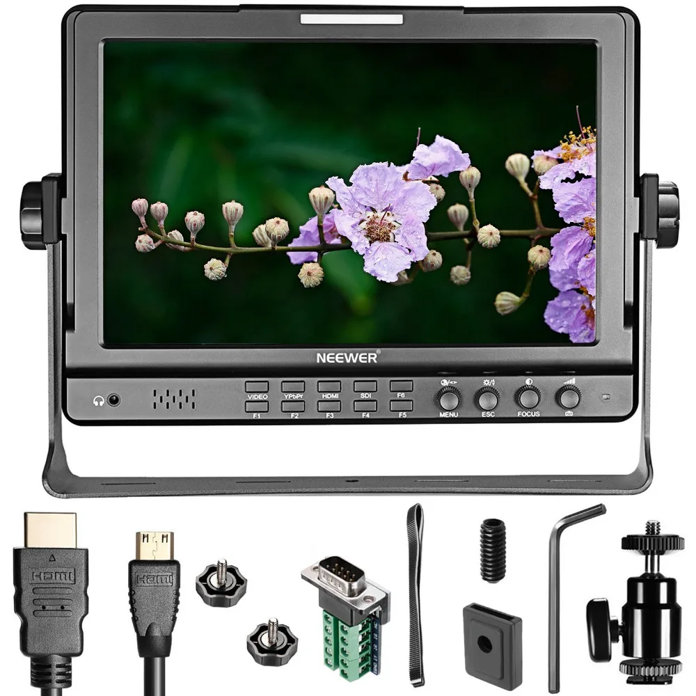 Neewer NW 1018 10.1 inches HD Monitor HDMI YPbPr COMPOSITE Input