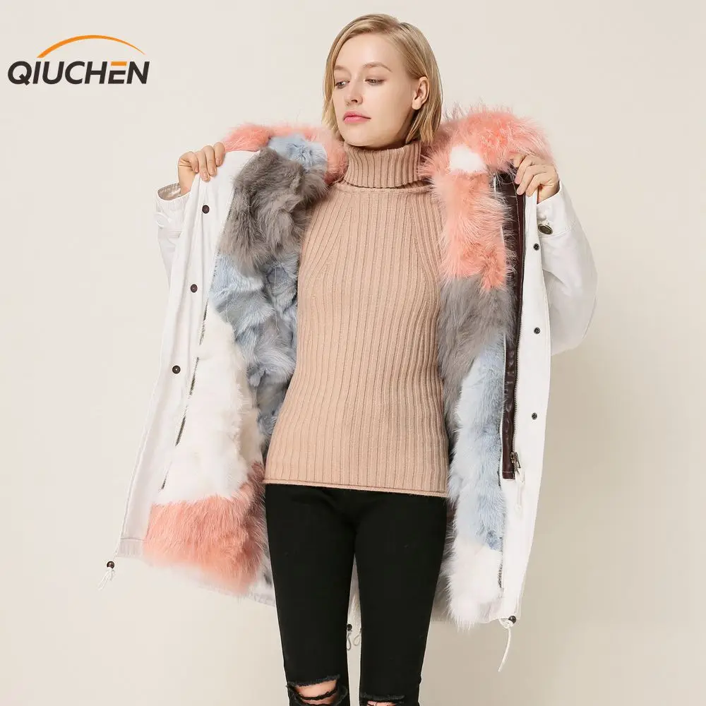 QIUCHEN 2018 Новое поступление Высококачественная натуральная опушка из лисьего меха