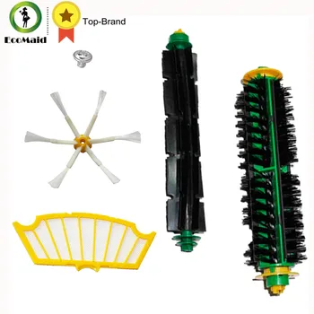 

Brushes Set for iRobot Roomba 500 and 600 Series Bristle Brushes+Flexible Beater Brushes+Side Brushes 6-Armed+ Screw+Filter Set