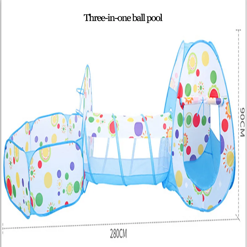 Детская портативная палатка, складывающаяся в помещении, синяя волна, морской шар, палатка, туннель, домашняя детская забор, метательный баскетбольный бассейн