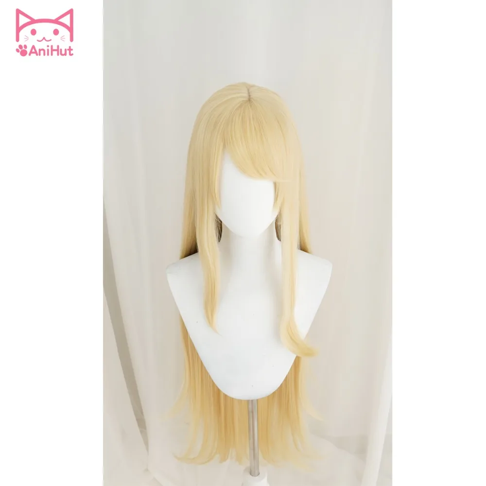 Anihut LOL Game Ahri Cosplay Wig KDA POP/STAR Ahri Cosplay Wigs Women Long Straight Blonde Wig LOL KDA KPOP SKIN Hair 