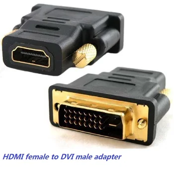 

wholesale 100pcs/lot DVI -D 24+1 PIN TO HDMI FEMALE 19PIN adapter gold plate dvi to hdmi adapter ship by dhl ups or fedex