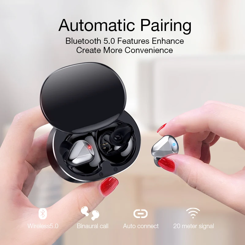 ABSQ Tws Wireless Earphone Handsfree Bluetooth Earphones 360 Rotate Sports Headphone Earbuds Gaming Headset Phone Pk I20 I12