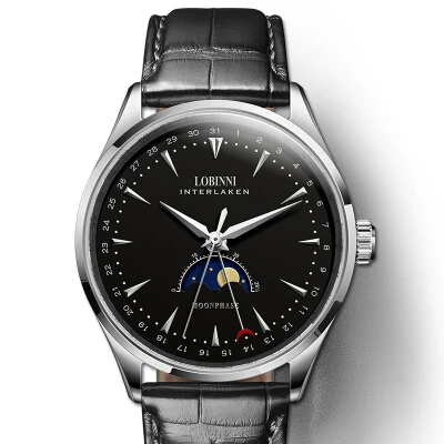 LOBINNI швейцарские мужские часы люксовый бренд Moon Phase авто механические мужские часы Сапфировая кожа relogio masculino L16012-1 - Цвет: Item 2