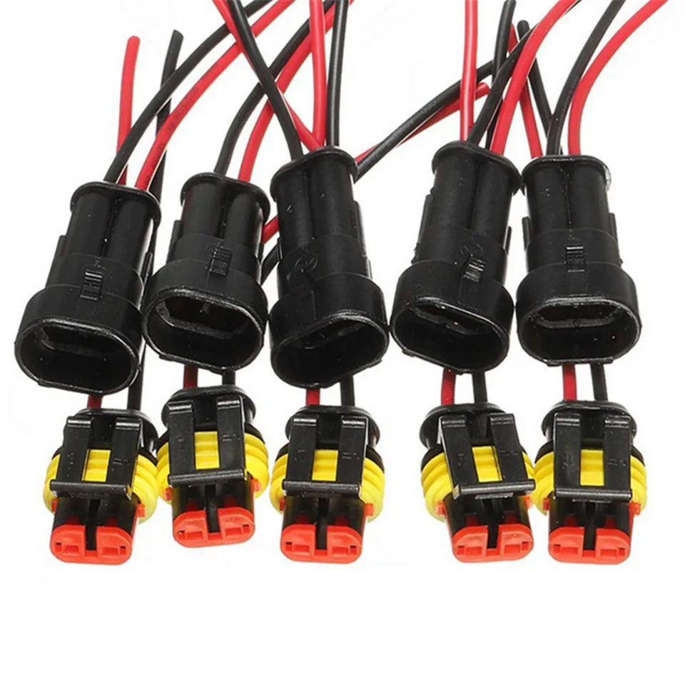 10 sets Kit 2 Pin Way AMP Super seal Waterproof Electrical Wire Connector Plu RC