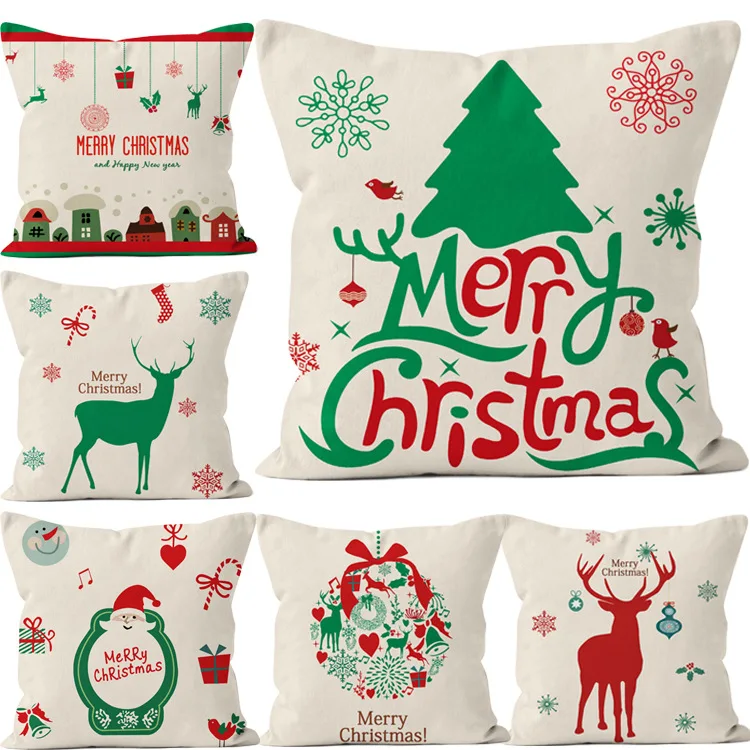 

Christmas Decorative Pillows Case Causion Covers Exquistie Christmas Pattern Hugging Pillowcase 45*45cm Christmas Home Supplies