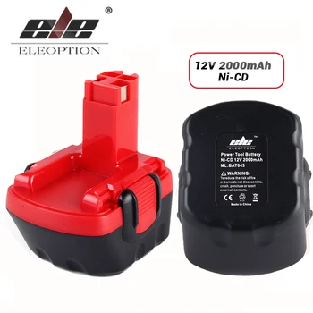 

ELEOPTION 2PCS 12V 2.0Ah Ni-CD Battery For BOSCH GSR 12V GLI AHS GSB GS4R PSR 12VE-2 BAT043 BAT045 BAT046 BAT049 BAT120 BAT139