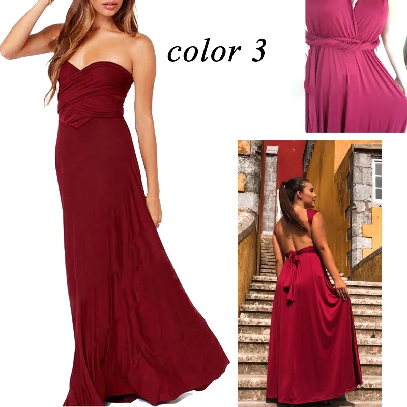 Women's Transformer Convertible Boho Wrap Multi Way Party Long Maxi Dress Sexy Bandage Bridesmaids Infinity Gown Dress