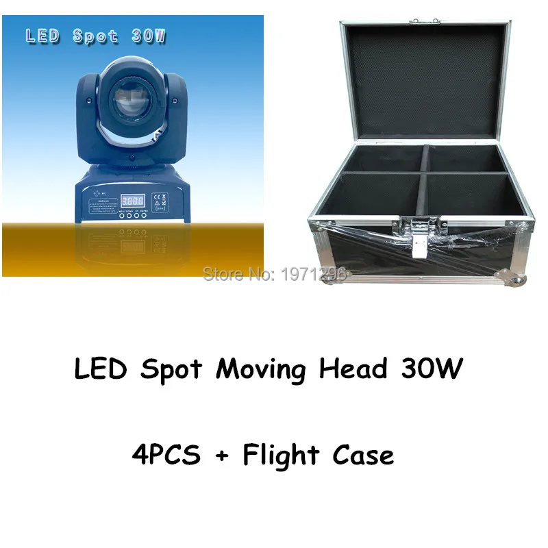 Flight Case with 4 pieces/lot HOT Eyourlife LED Inno Pocket Spot Mini Moving Head Light 30W DMX Dj 8 Gobos Effect Stage Lights