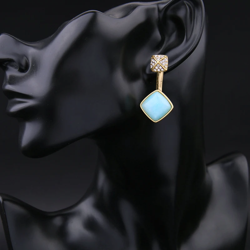 Женские серьги подвески KISS ME модные синие пирсинг короткий геометрической формы