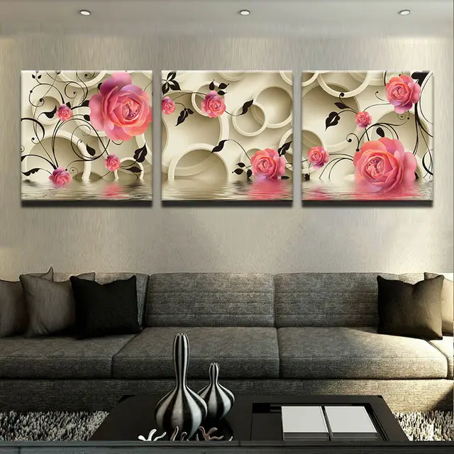 Wall Art Painting Canvas Prints Home Decor Modern Paintings For Wall Art Painting Canvas Prints Home Decor Modern Paintings For Living Room 3 Piece Clic Flower