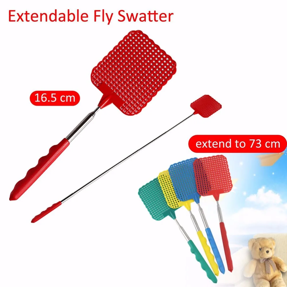 Hot Portable Swatters Fly Killer Fly Swatter Pest Telescopic Stainless