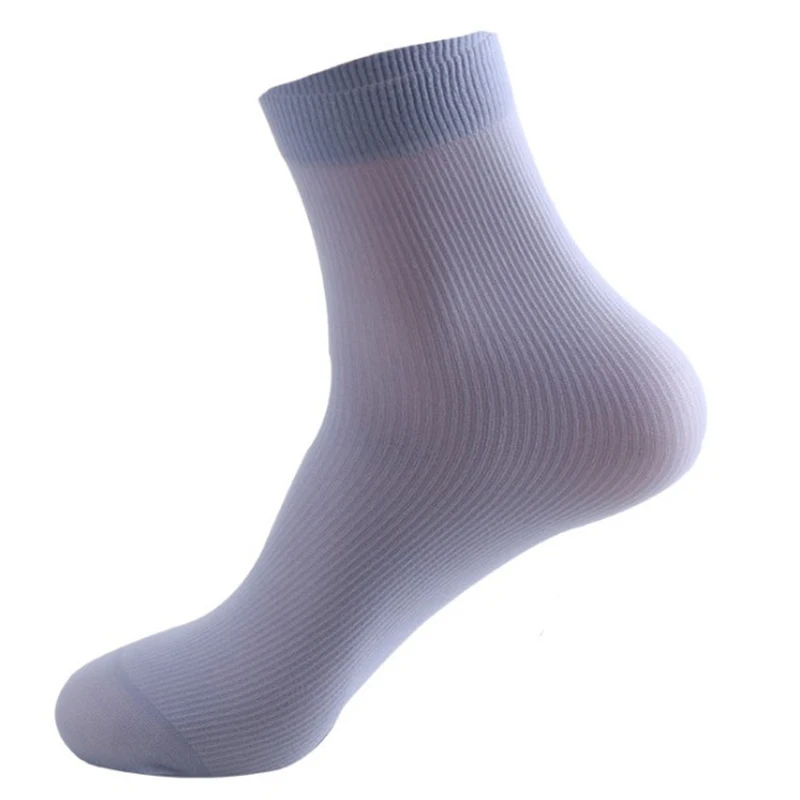 5 пара/лот высококачественные мужские чулки ультра тонкие бамбуковые волокна мужские деловые носки крутые полиэфирные хлопковые носки - Цвет: Light Grey