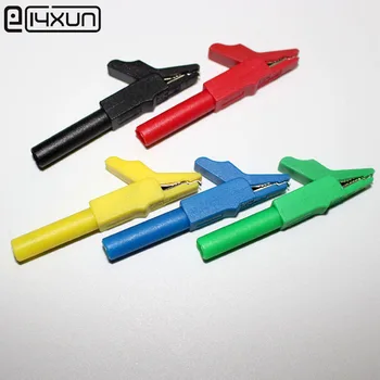 

10pcs 15A 300V Cooper Micro Insulated Alligator Clip Connector with 4mm Socket MC All Standard OD 4mm Plug