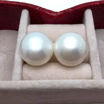 

Super large natural pearl earrings 13-14mm 925 Silver