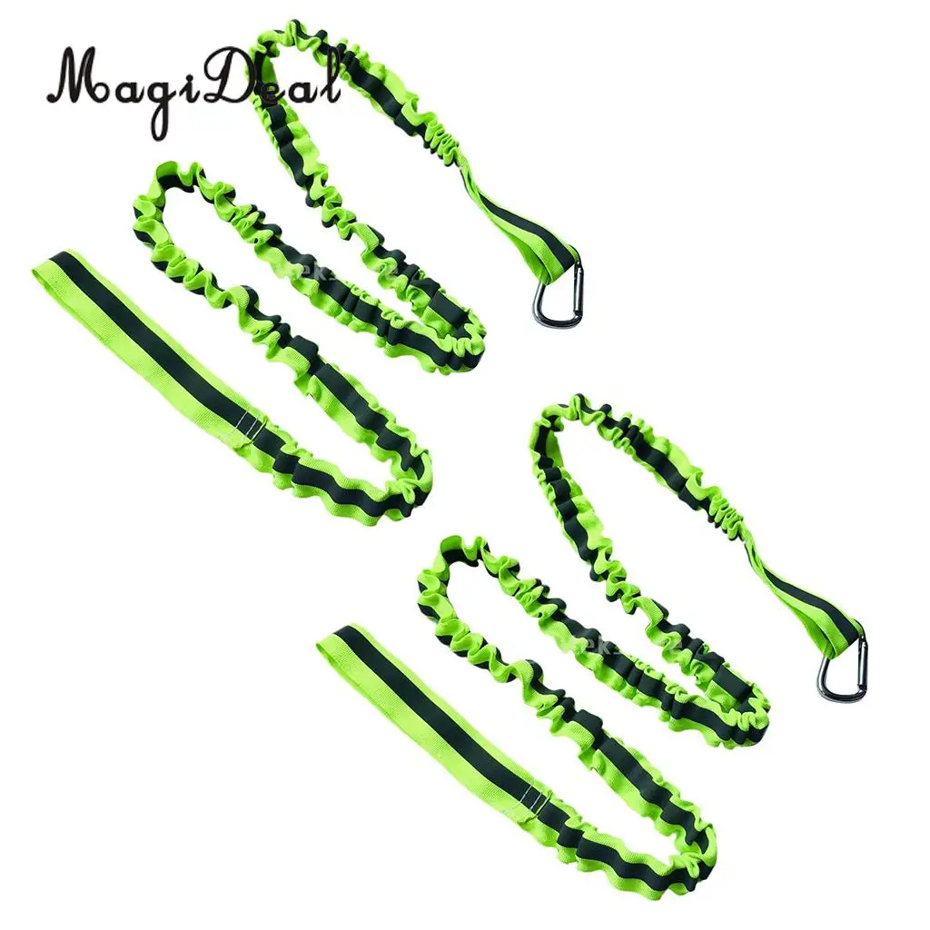 MagiDeal 2pcs Adjustable Kayak Safety Rod Leash Fishing Rod Reflective Paddle Leash Green 47inch for Canoe Oars