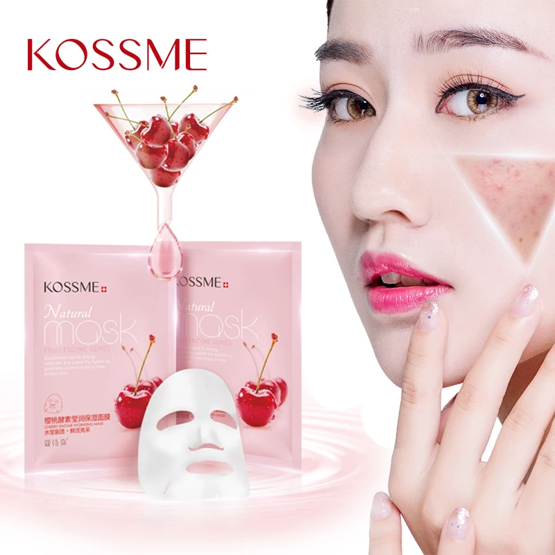 KOSSME Treatment Facial Mask Cherry Enzyme Moisturizing Fruit Fiber