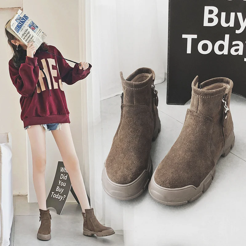 

MYCORON 2018 New Winter Motorcycle Shoes Women British Style Luxury Fashion Ankle Boot Motorcycle Women Boots Zapatos De Mujer