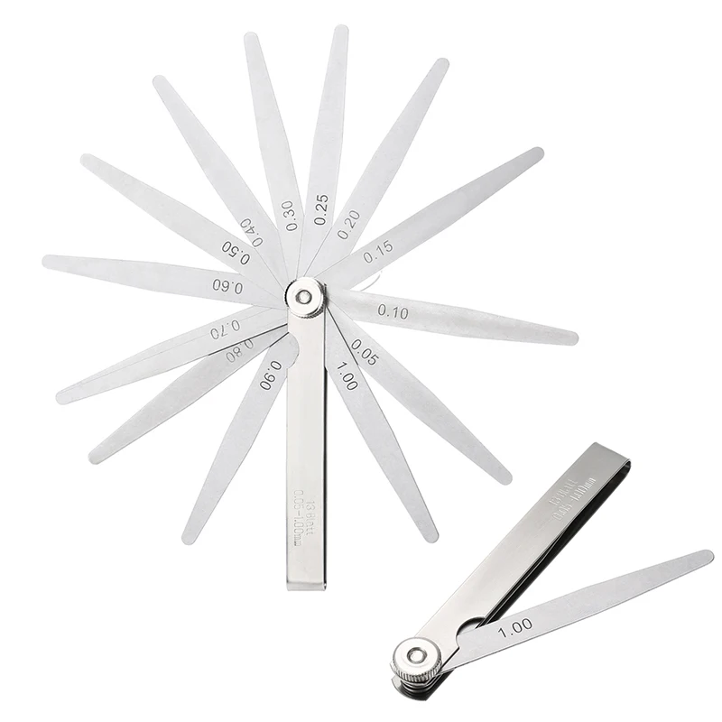Metric 13 Blades Feeler Gauge 0.05mm-1mm Thickness Gage Gap Filler Guage for Measurment Tools