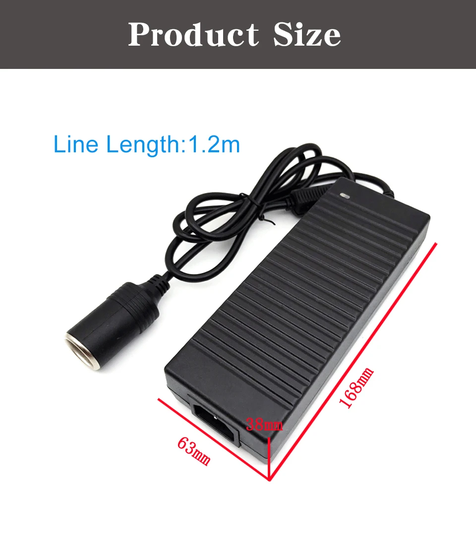 12V 10A Car Cigarette lighter Power AC adapter for Air pump Vacuum Cleaner Air Purifiers DC Power Converter Adaptor Inverter (3)