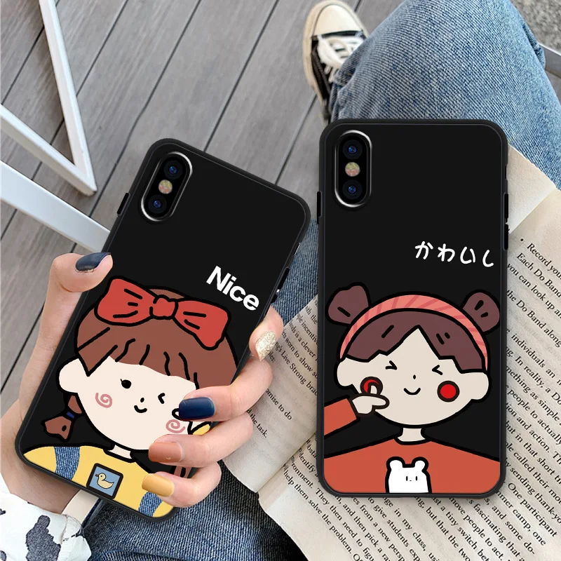 

Super kawaii Japanese Korean girl phone case for coque iPhone 7 7Plus 8 6 6s plus XS max case silicon soft For iphone cover X XR