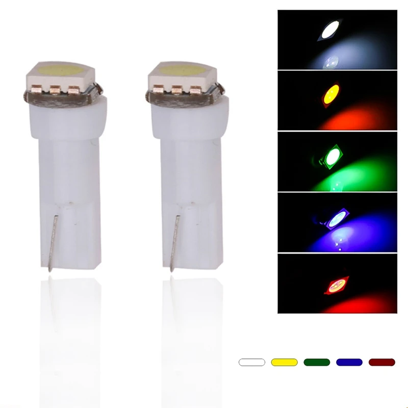 

1Pc Car Interior Light LED T5 1 SMD 5050 Dashboard Wedge Led Auto Light Bulb Instrument Lamp