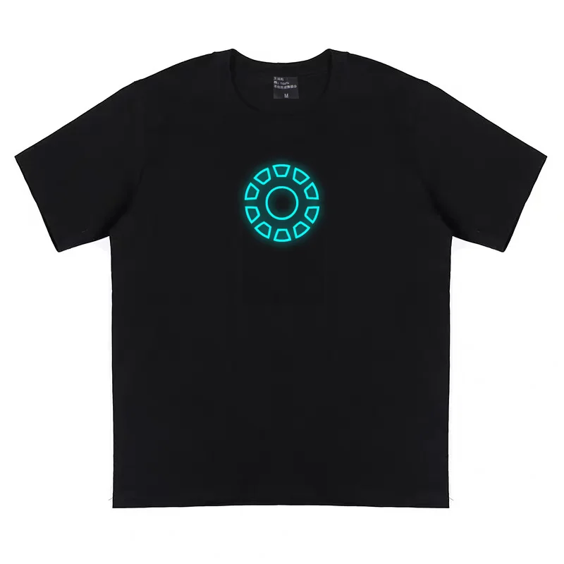 

Superhero Ironman Flash Captain America Spiderman Noctilucent Harajuku Men T-Shirt Plus Size Cotton Luminous Tee Shirt Homme