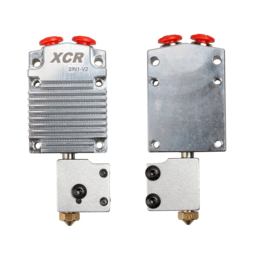 3 DSWAY 3D طابعة جزء XCR 2IN1-V2 اللون التبديل Hotend اثنين اللون NV6 ساخنة 0.4/1.75 بركان فوهة 0.8 سيليكون جورب و مروحة