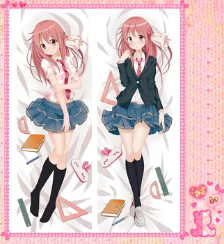 

Anime Cartoon Sakura Trick Double Bolster Hugging Pillow Case Cover Pillowcase Peach Skin 2 Way / WT No.69018