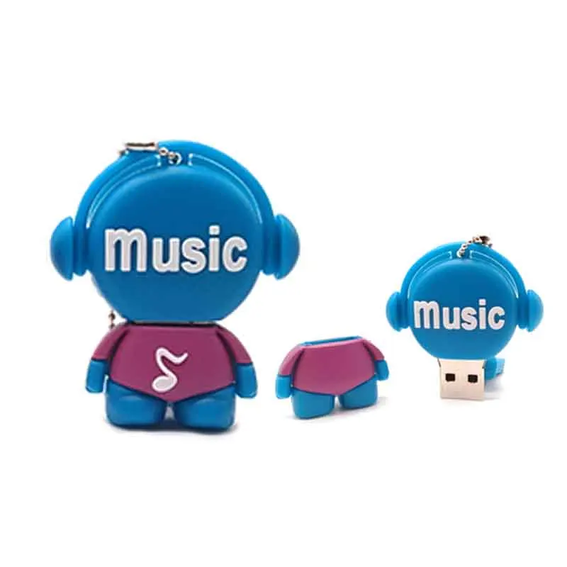 USB stick pendrive cartoon music man usb flash drive 4GB 8GB 16GB 32GB 64GB high quality memory stick creative gift pen drive