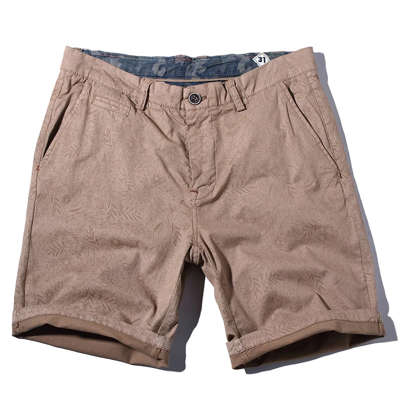 Повседневное летом легко х/б мужские шорты орнамент шорты Винтаж Повседневное Для мужчин шорты-бермуды Masculina - Цвет: Brown
