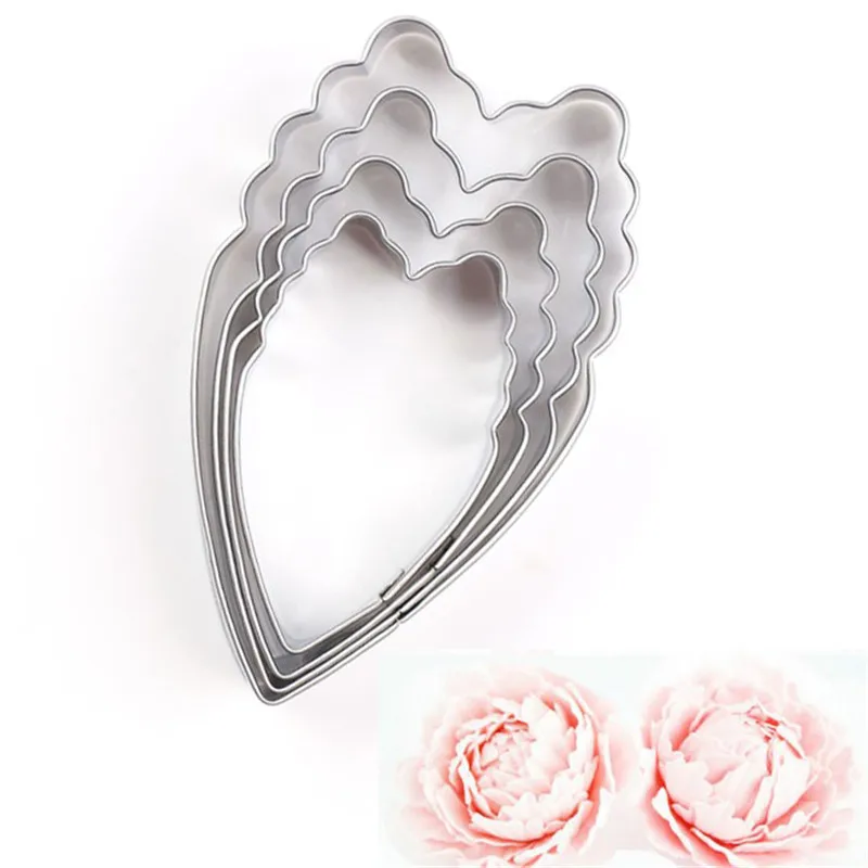 Ttlife 4pcs Peony Petal Cookie Cutter Flower Stainless Steel