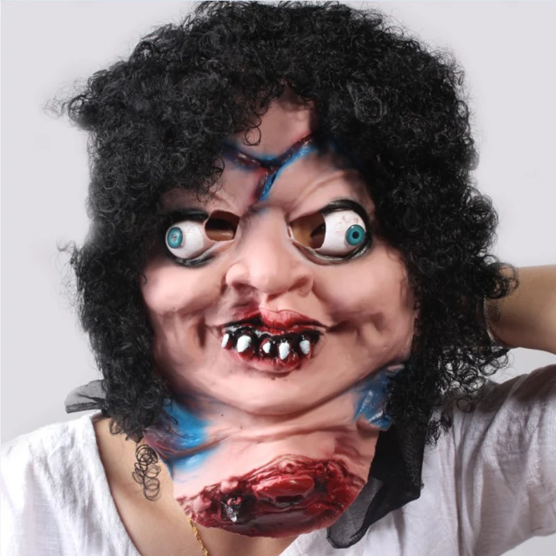 

Scary Latex Funny Terror Halloween Mask Horror Ghost Curl Full Mask Adult Mascara Cosplay Carnival Fancy Costume Party Props