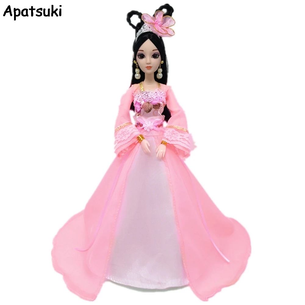 

Pink Doll Dress For Barbie Doll 1/6 Party Dress Evening Dresses Cosplay Traditional Chinese Ancient Beauty Costume Clothes
