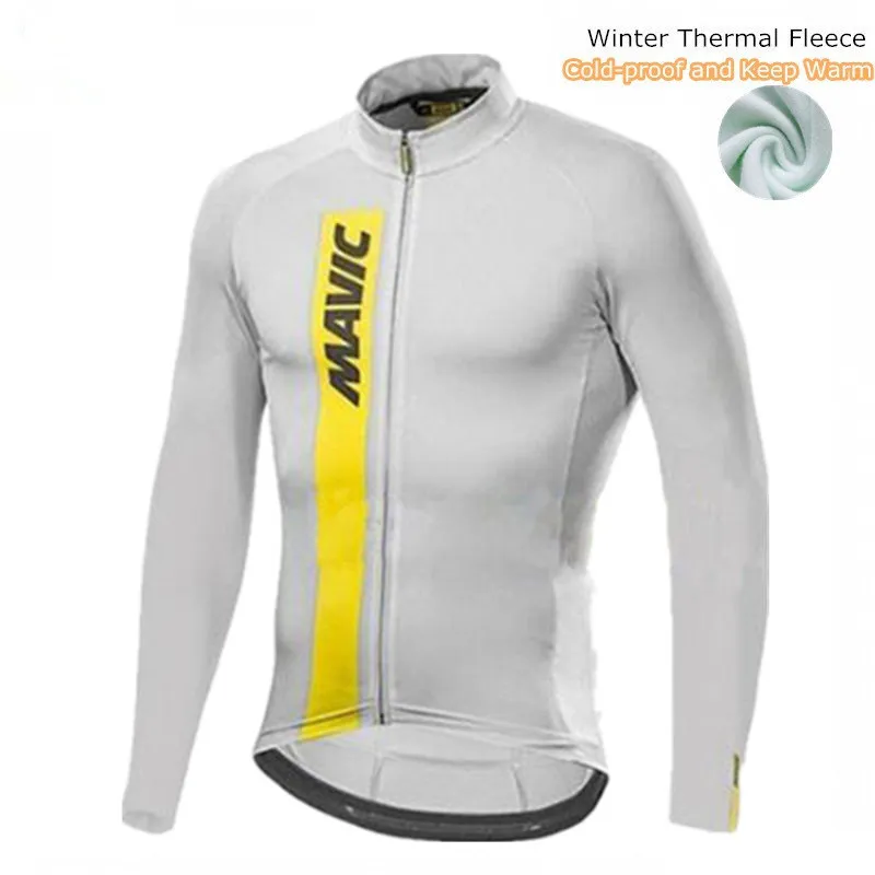 

Mavic Winter Cycling Jersey Long sleeve 2017 Thermal Fleece Bike Jacket Clothing Maillot Roupa Ciclismo Invierno Hombre