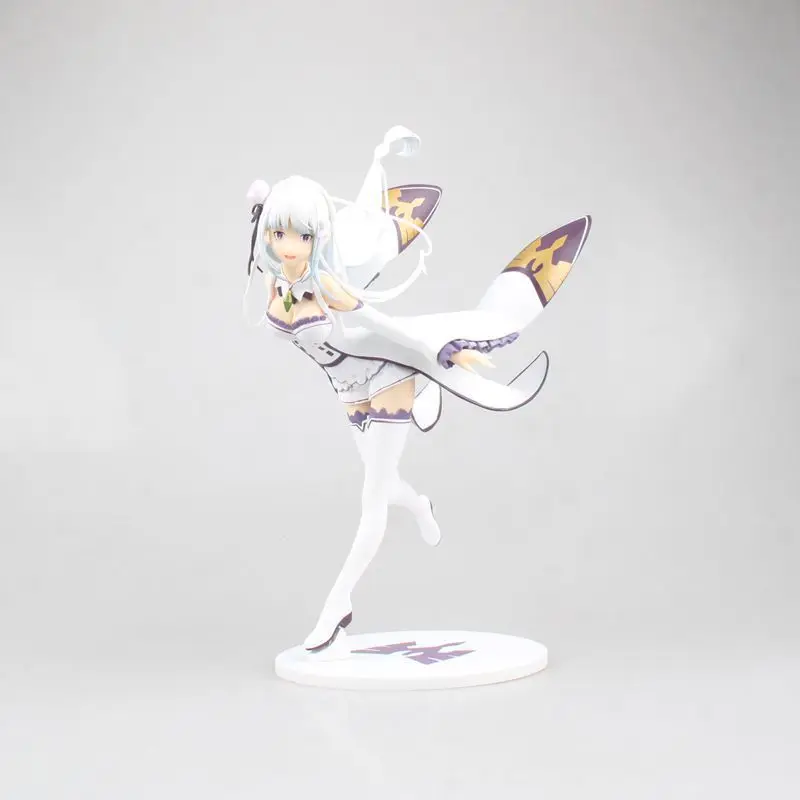 

HKXZM Anime Figure 22CM Re:Life in a different world from zero Emilia 1/7 Scale PVC Figure Collectible Model Toys Gift
