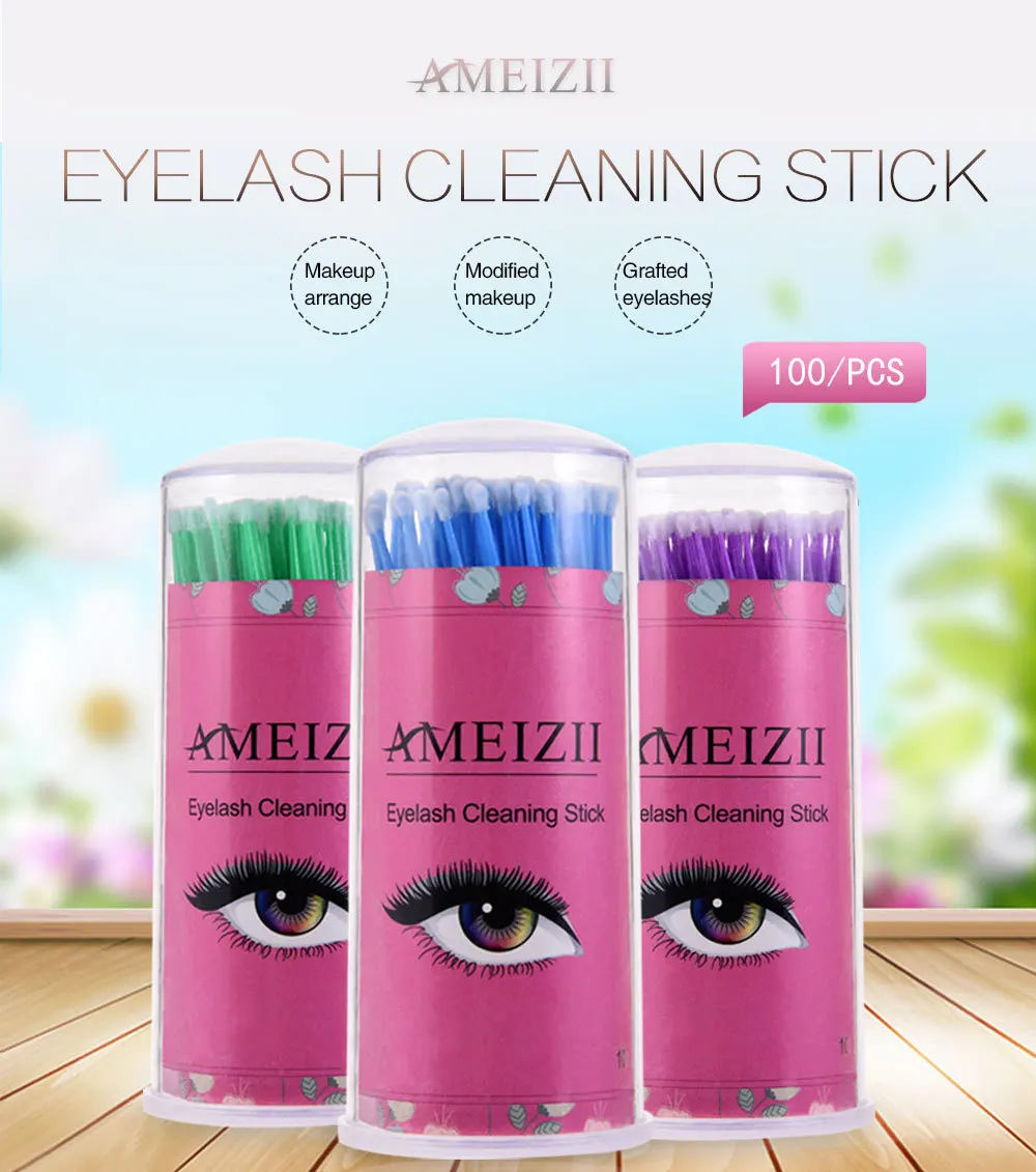 

100pcs/bag Durable Micro Disposable Eyelash Extension Makeup Brushes Individual Applicators Mascara Removing Tools Swabs