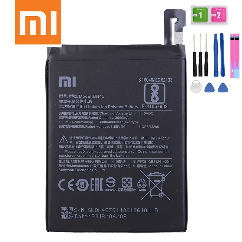 Аккумулятор для телефона Xiao mi BM47 для Xiao mi Red mi 3 3S 3X4X3 pro Note 3 5 5A Pro mi 5X BM46 BN31 BN45 Сменные Аккумуляторы - Цвет: BN45