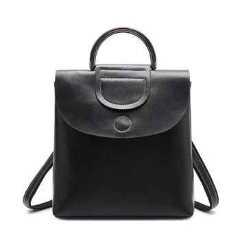 

Women Oil Wax Cowhide Backpack Daypack Cross Body Shoulder Bags Ladies Korean Style Genuine Leather Fashion Knapsack Rucksack