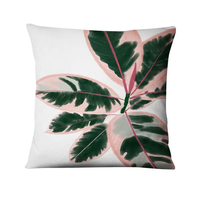 grey cushions Tropical Palm Leaf Digital Printed Pillowcase Green Plant Cushion Decorative Pillow Home Decor Sofa Throw Pillow 45*45cm large floor cushions Cushions