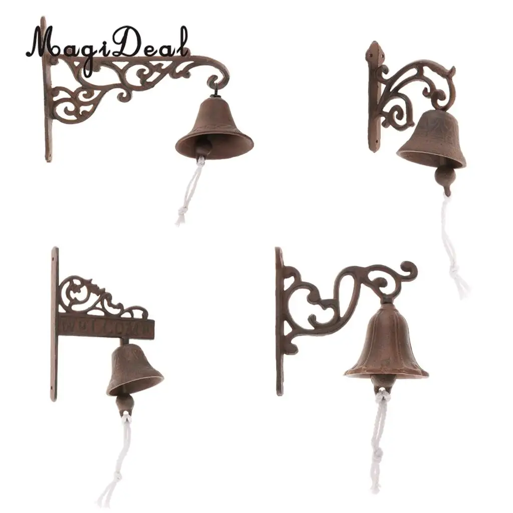 

MagiDeal Country Rustic Door Bell Wall Mounted Dinner Bell Cast Iron Wall Decorative Bell for Home Bar Shop Store Restaurant